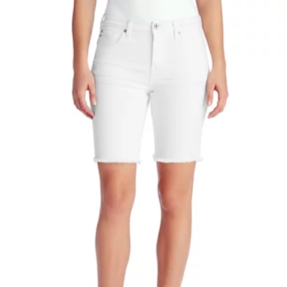 Celebrity Pink Long White Jean Shorts